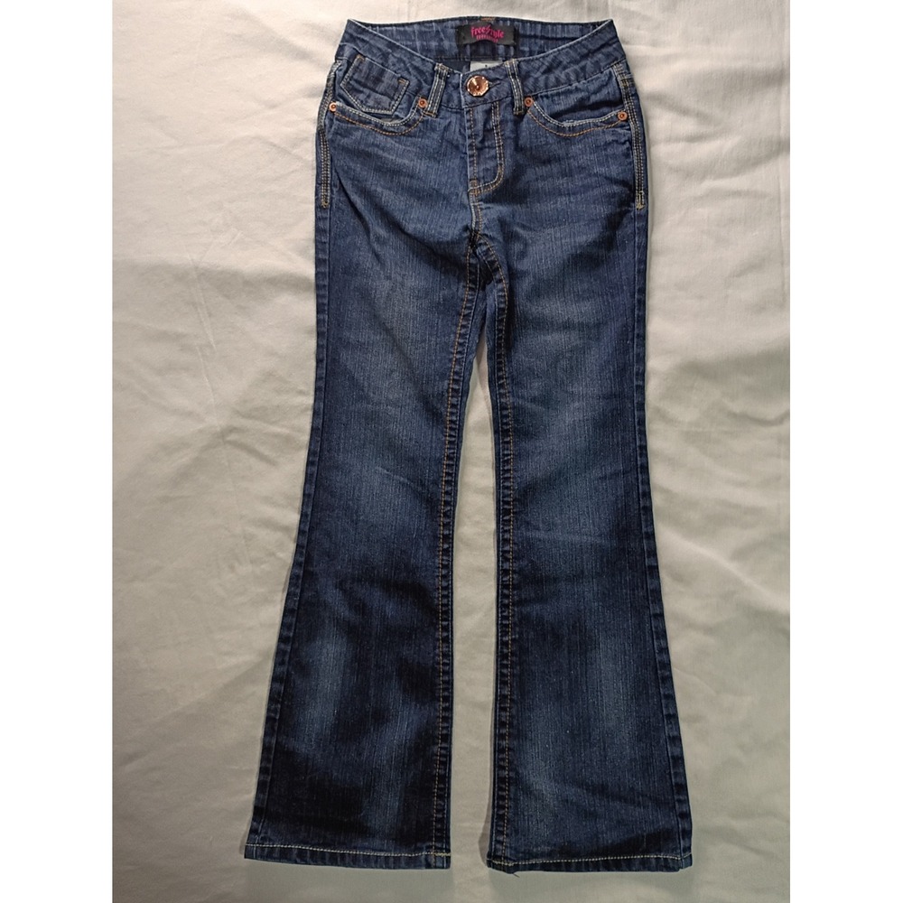 Freestyle Revolution Girls Size 8 Medium Wash Flare Stretch Denim Jeans